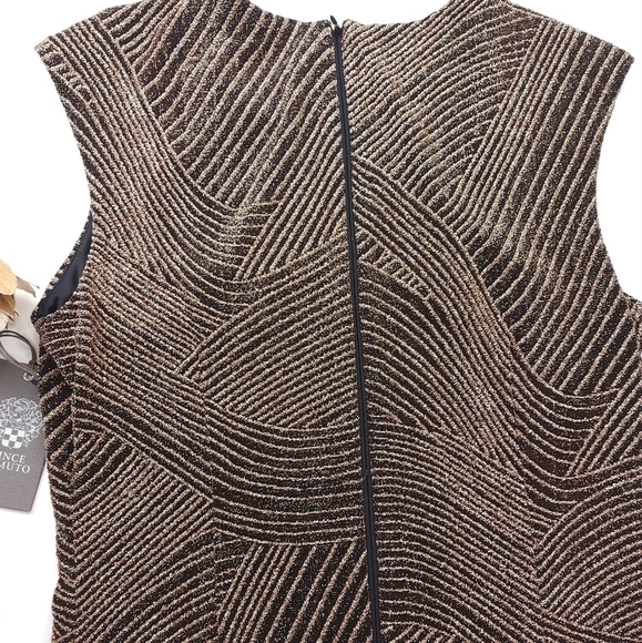 Vince Camuto Gold Black Shimmer Sheath Dress NWT Sz 8 - Picture 10 of 14